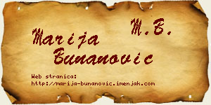 Marija Bunanović vizit kartica